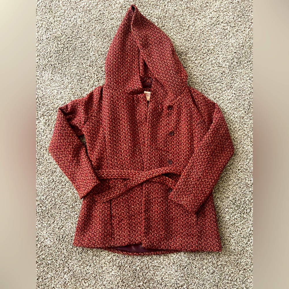 Mossimo Supply Co Women's Wool Blend Tweed Warm Wear Hooded Jacket Size XL